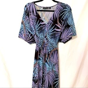Gypsy Mara Hoffman Purple and blue floral coverup